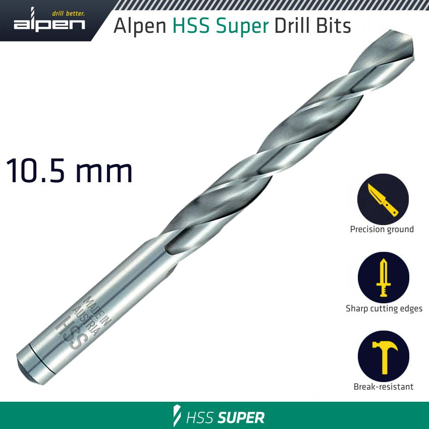 (image for) Hss Super Drill Bit 10.5mm Bulk