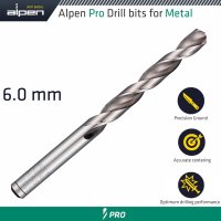 (image for) Alpen Pro 6.0mm Hss Drill Din 338 Rn 135 With Split Point Bulk