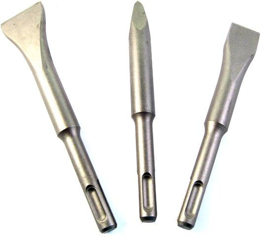 (image for) Sds Short Chisel Set Plastic Tube Point X140mm Flat 20x140 Wide 30x140