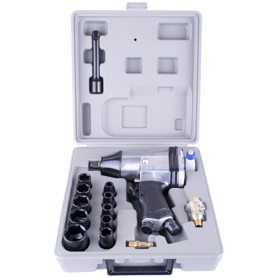 (image for) Air Impact Wrench 1/2' 17 Piece Kit Single Hammer