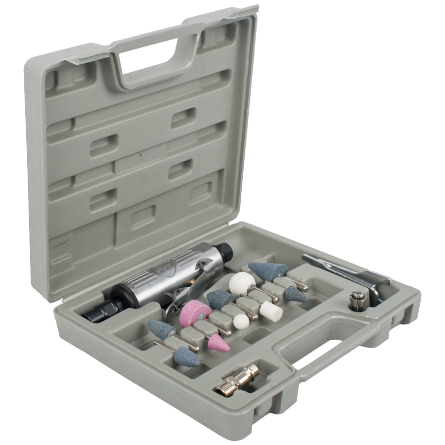 (image for) Air Die Grinder 6mm 14 Piece Kit Blow Mould Case