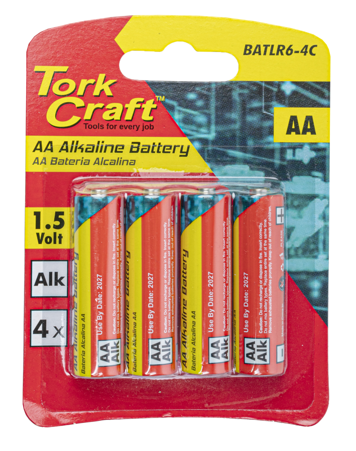 (image for) Battery Aa 1.5v 4 Pack Carded Alkaline