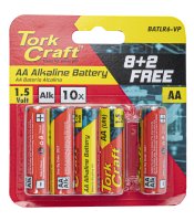 (image for) Battery Aa 1.5v Value Pack 10 Pack 8 + 2 Free Carded Alkaline