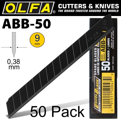 (image for) Olfa Blades Black X-sharp 50 Per Pack Ultra Sharp 9mm