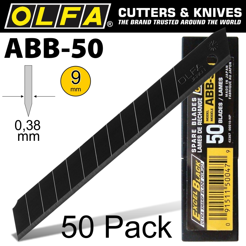 (image for) Olfa Blades Black X-sharp 50 Per Pack Ultra Sharp 9mm