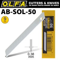 Olfa Blades Solid 9mm In Plastic Case 50/pk 9mm (image for) Olfa Blades Solid 9mm In Plastic Case 50/pk 9mm