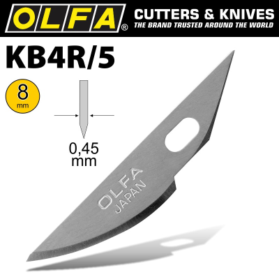 (image for) Olfa Art Curved Carving Blade 5/pack 8mm