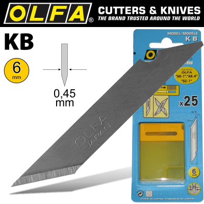 (image for) Olfa Blades Kb 25/pack 6mm