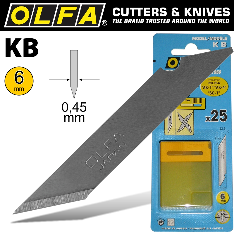 (image for) Olfa Blades Kb 25/pack 6mm