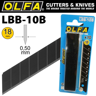 (image for) Olfa Blades Excel Black 10/pk Carded Ultra Sharp 18mm