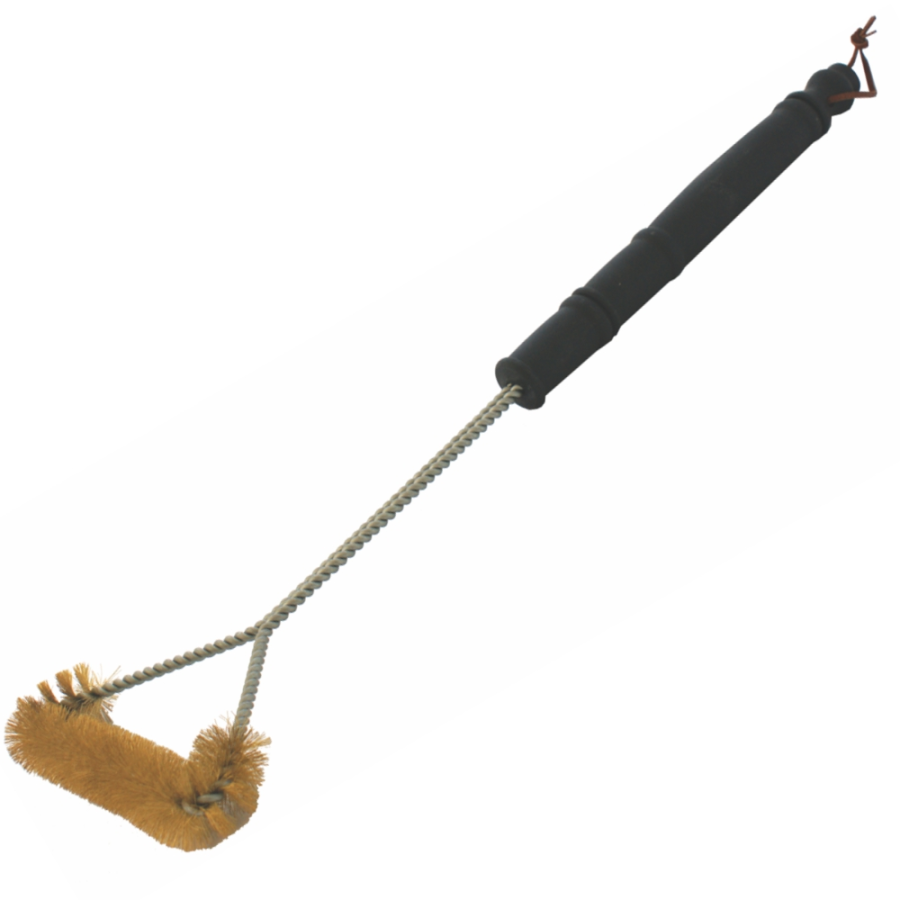 (image for) Braai Bbq Three Side Brass Wire Brush 530mm Handle 21' Tcw
