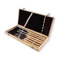 (image for) Chisel Set Wood Turning Hss 6 Piece Wooden Case