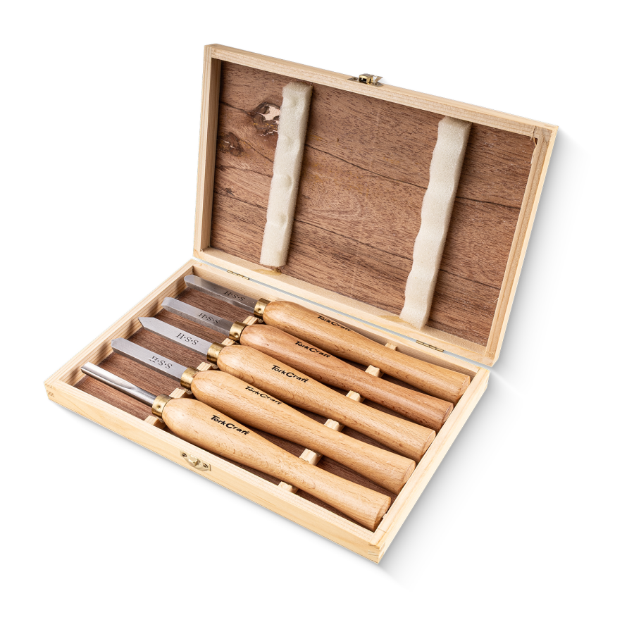 (image for) Chisel Set Wood Turning 270mm Hss 5 Piece Wood Case