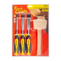 (image for) Chisel Set Wood 3 Piece Plus Wooden Mallet Blister