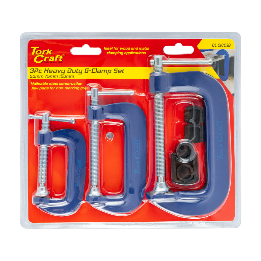 (image for) Clamp G 3 Piece Set 50 75 & 100mm 2 3 & 4' Kit