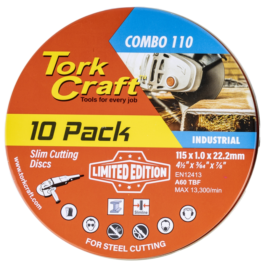 (image for) Cutting Disc Ind. Metal 115 X 1.0 X 22.2 Mm 10pce Tin Case