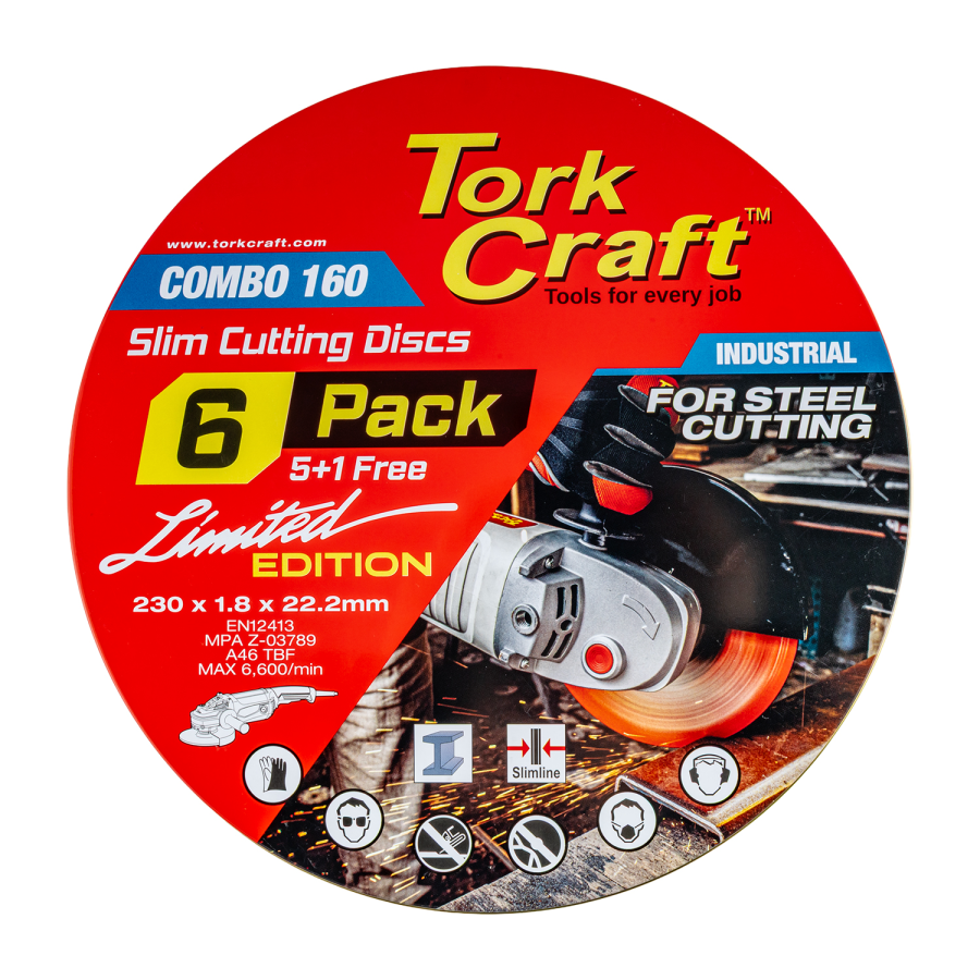 (image for) 5+ 1 Cutting Disc Ind. Metal 230 X 1.8 X 22.2 Mm Tin Case