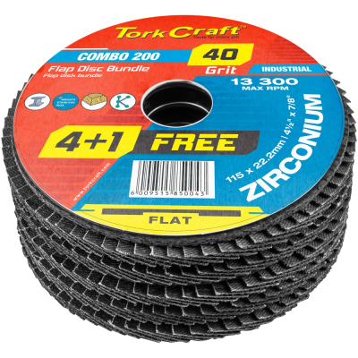 (image for) Flap Disc Zirconium 115mm 40 Grit Flat 4+1 Free