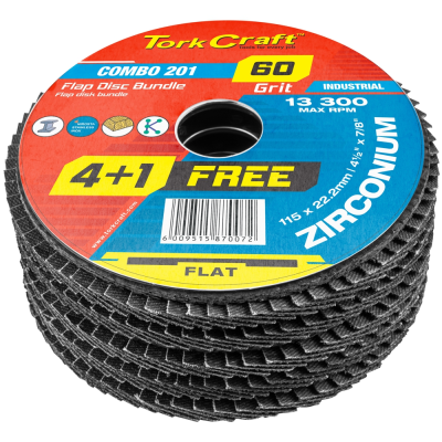 (image for) Flap Disc Zirconium 115mm 60 Grit Flat 4+1 Free