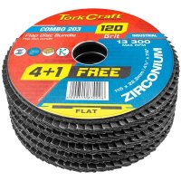 Flap Disc Zirconium 115mm 120 Grit Flat 4+1 Free (image for) Flap Disc Zirconium 115mm 120 Grit Flat 4+1 Free