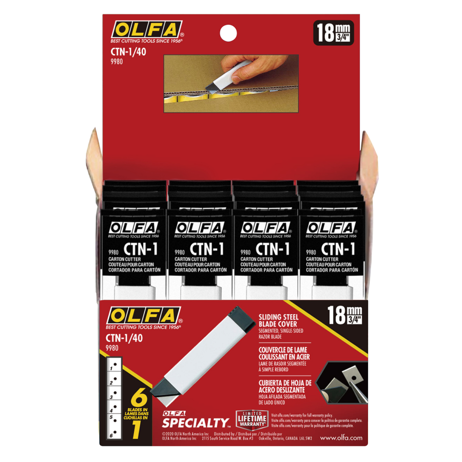 (image for) Carton Cutter With Snap Off Blade 40pc Display Box