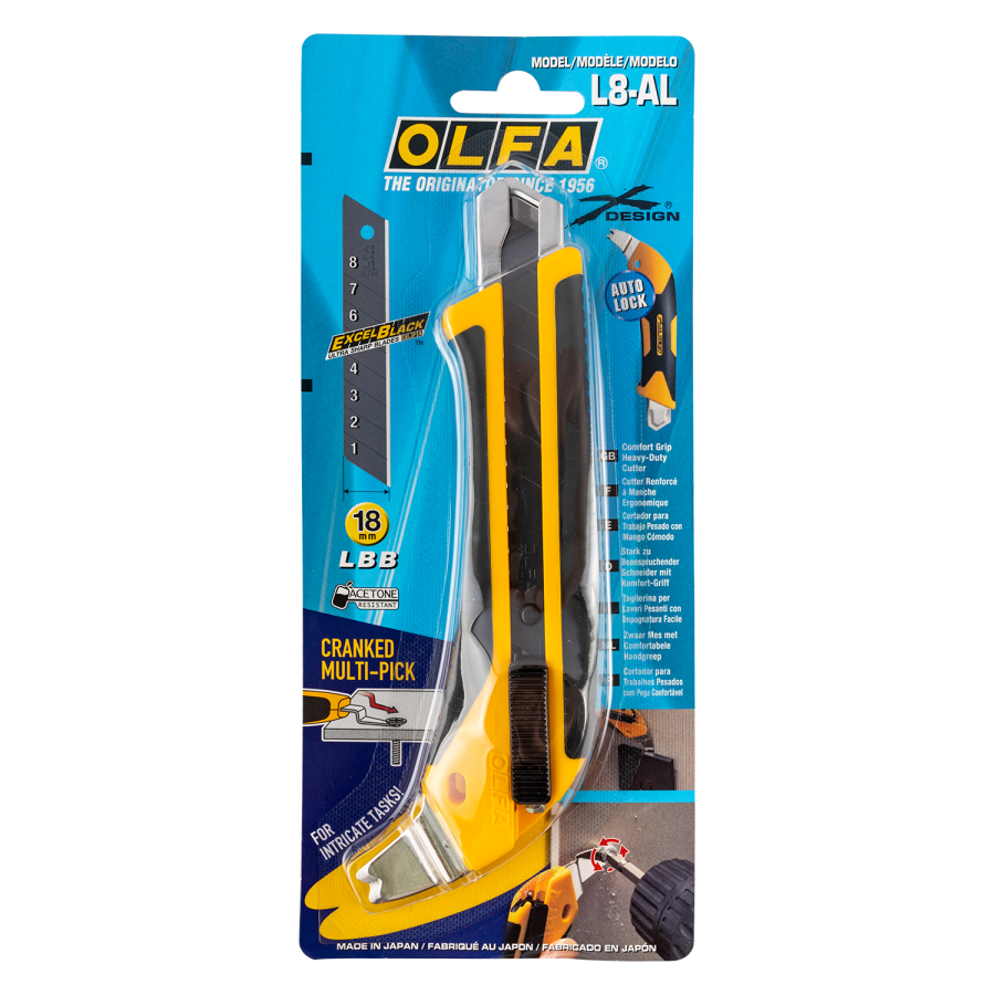 (image for) Olfa Knife 18mm With Auto Lock Heavy Duty Snap Off Blade Cranked Pick