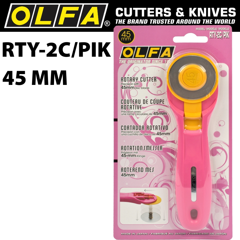 (image for) Olfa Rotary Splash Cutter 45mm Blade R/l Handed Pink
