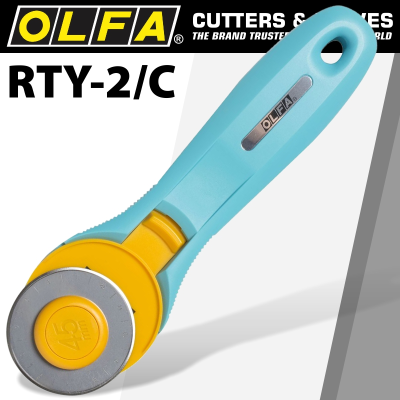 (image for) Olfa Rotary Splash Cutter 45mm Blade R/l Handed Light Blue Aqua