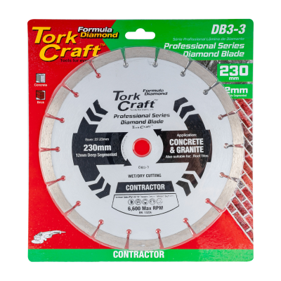 (image for) Diamond Blade Segmented 230mm For Concrete 12mm Deep Segments