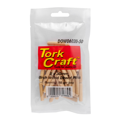 (image for) Dowels 6 X 30mm 50 Per Bag (birch Wood)