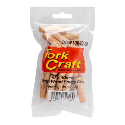 (image for) Dowels 10 X 40mm 30 Per Bag (birch Wood)