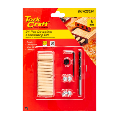 (image for) Doweling Accessory Kit 6mm - 34 Piece (birch Wood)