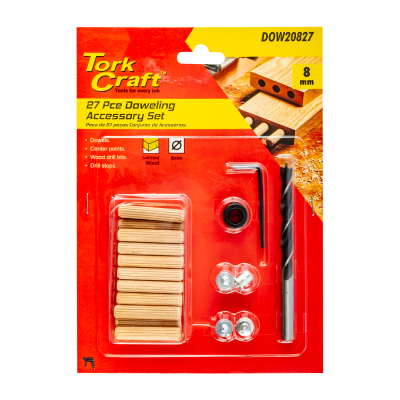 (image for) Doweling Accessory Kit 8mm - 27 Piece (birch Wood)