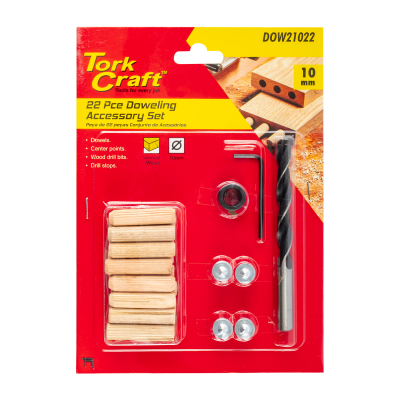 (image for) Doweling Accessory Kit 10mm - 22 Piece (birch Wood)