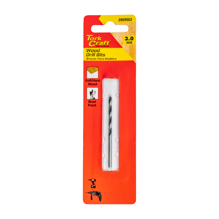 (image for) Drill Bit Wood 3.0mm X 60mm 1/card