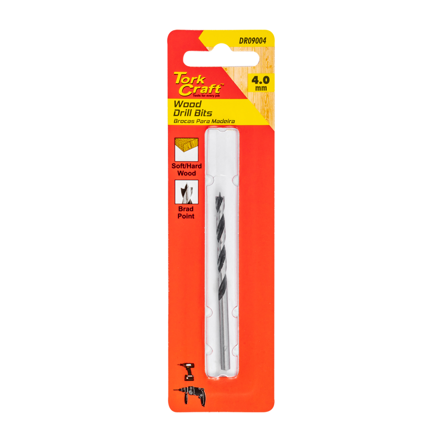 (image for) Drill Bit Wood 4.0mm X 75mm 1/card