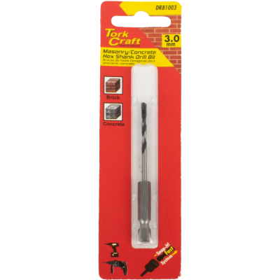 (image for) Drill Bit Masonry/concrete 3.0mm Hex Shank 1/card