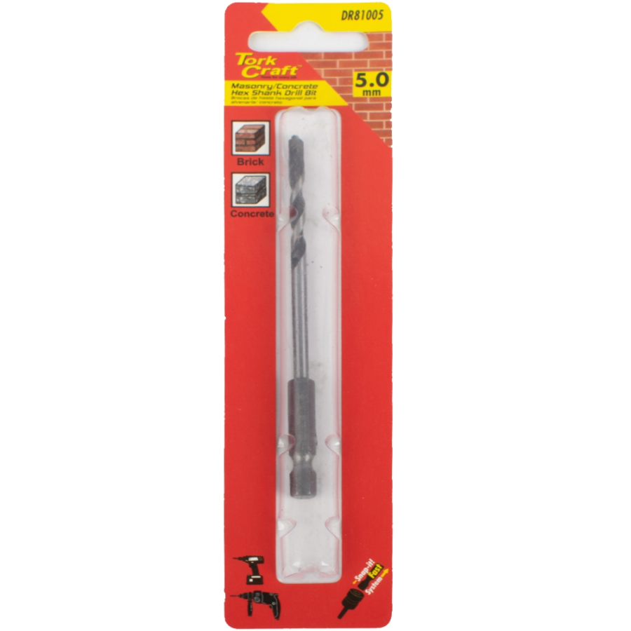 (image for) Drill Bit Masonry/concrete 5.0mm Hex Shank 1/card
