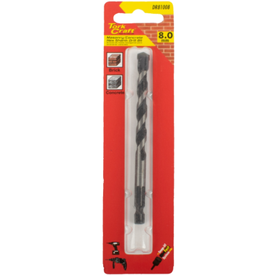 (image for) Drill Bit Masonry/concrete 8.0mm Hex Shank 1/card