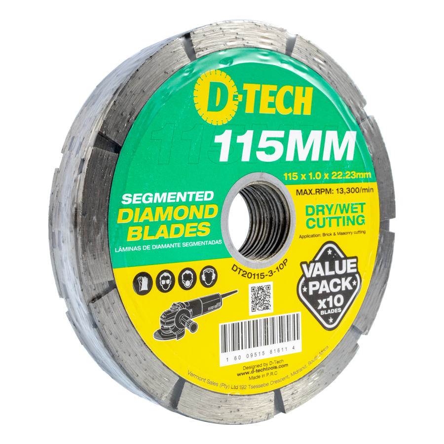 (image for) Diamond Blade Segmented 115 X 22.23 Brick & Masonry 10pack