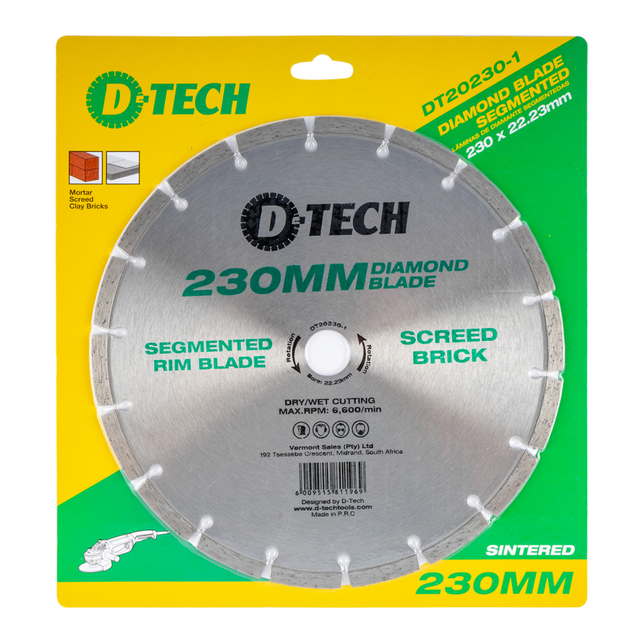 (image for) Diamond Blade Segmented Std. 230x22,23mm Screed/ Cem. Brick/masonry