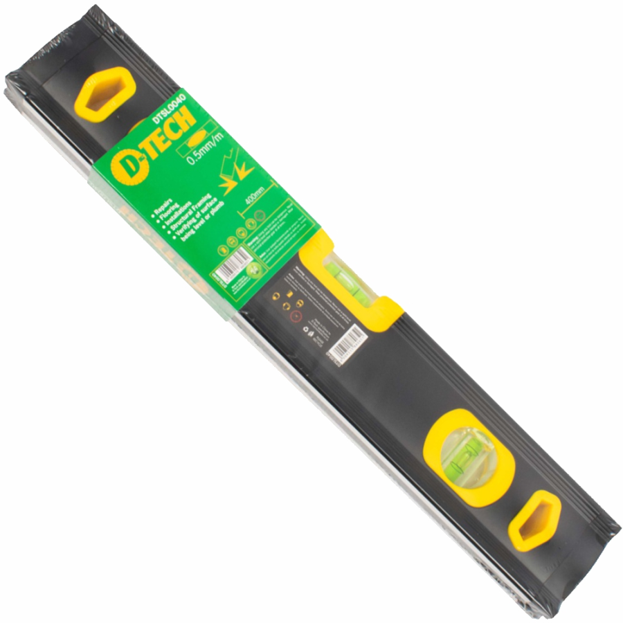 (image for) Spirit Level Beam 400mm X 1.6mm 3 X Vial 0.5mm Accur. Alum.