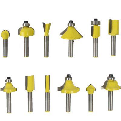 (image for) Router Bit Set 12pc Aluminium/glass Case 1/4 Shank