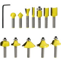 Router Bit Set 12pc Plastic Box 1/4 Shank (image for) Router Bit Set 12pc Plastic Box 1/4 Shank