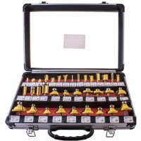 Router Bit Set 35piece Aluminium Case Glass Front 1/4 Shank (image for) Router Bit Set 35piece Aluminium Case Glass Front 1/4 Shank