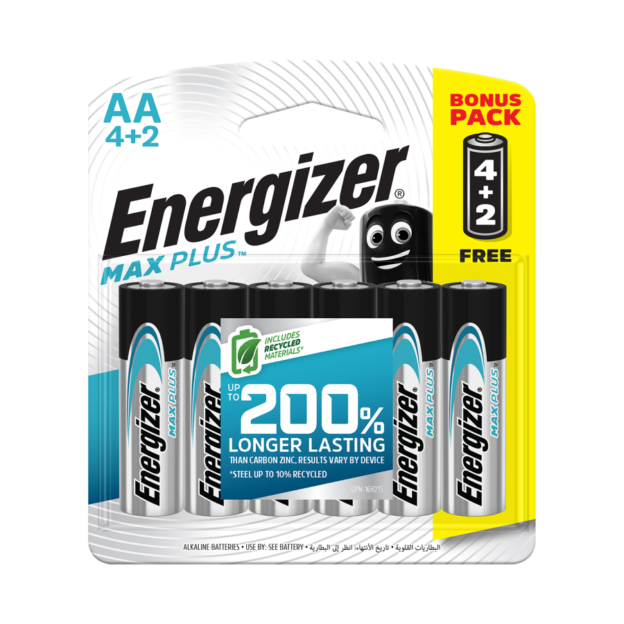 (image for) Maxplus Aa Battery- 6pack 4+2 Free (moq12) Energizer