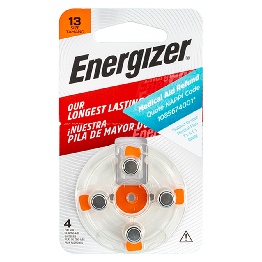(image for) Hearing Aid Battery 13 Orange-4pack Zinc Air Energizer