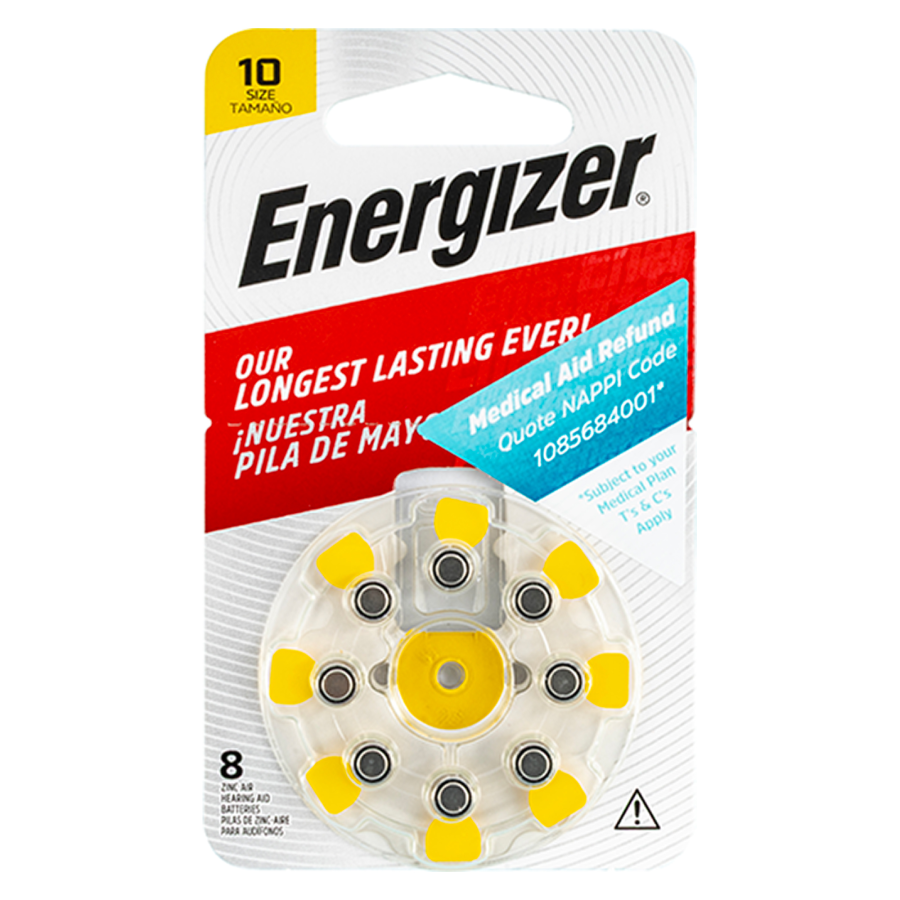 (image for) Hearing Aid Battery 10 Yellow-8pack Zinc Air Energizer
