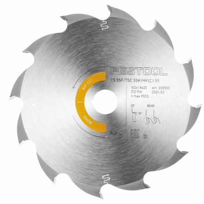 (image for) Festool Hw 160x1,8x20 Pw12 Wood Rip Cut Circular Saw Blade 160mm 12t