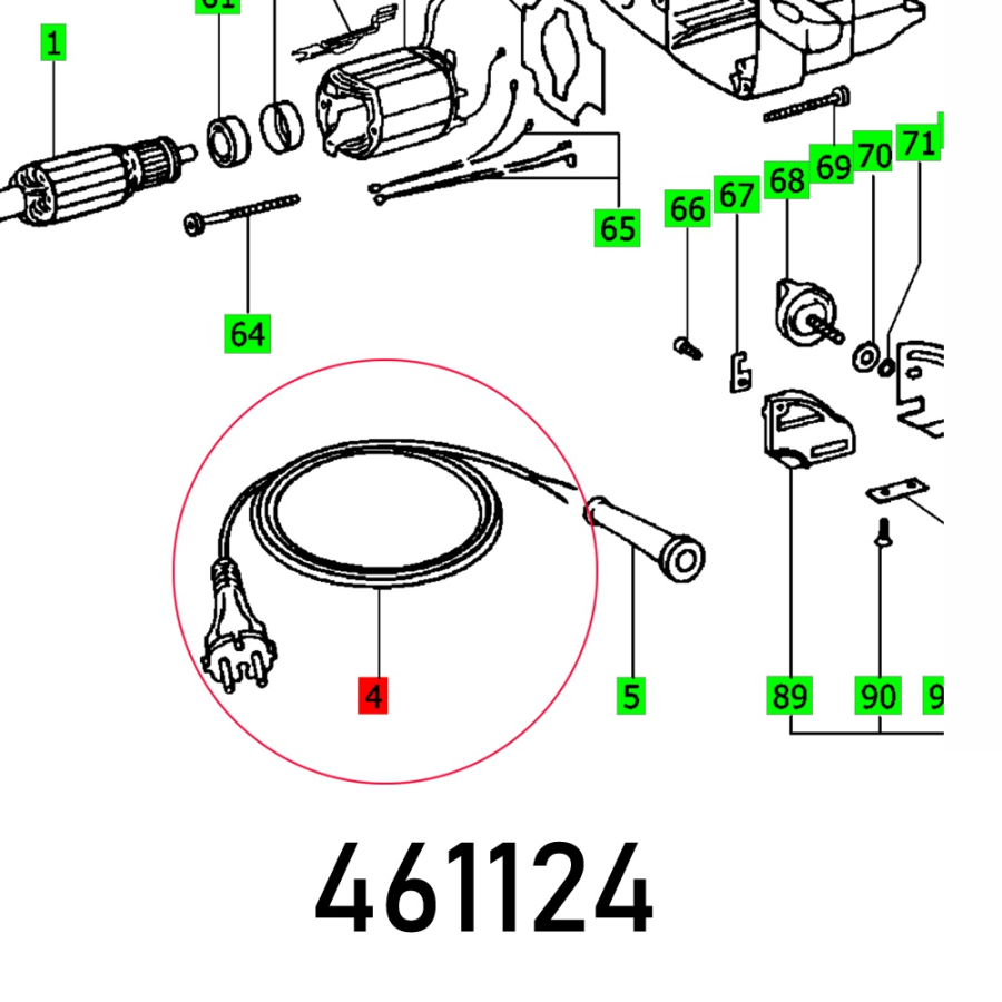 (image for) Cable With Plug Atf 55 Din-h05rn-f